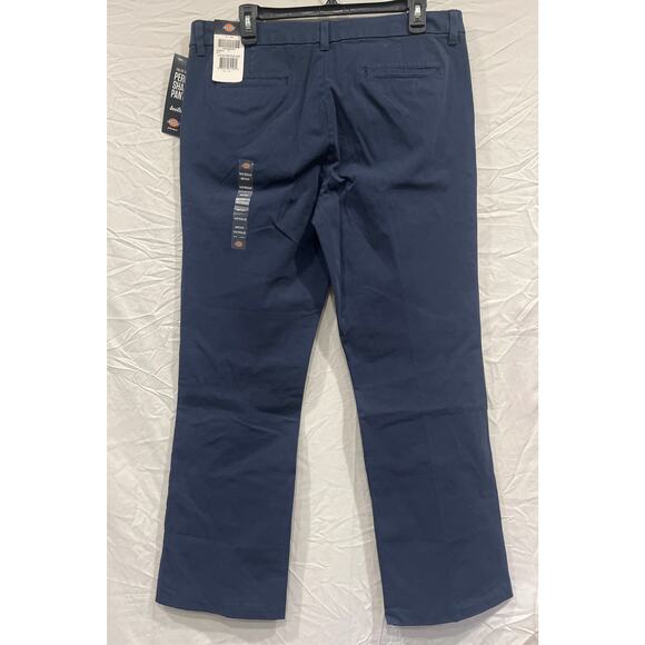 Dickies Women’s 14/32 Bootcut Twill Stretch Pants Navy Blue Tummy Panel - Picture 4 of 5